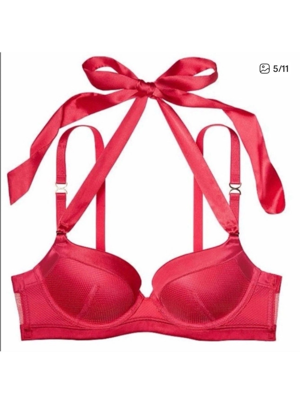 NWT VICTORIA'S VICTORIA SECRET VERY SEXY PUSH UP BRA 34C RED PINK DEMI